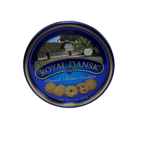 Royal Dansk Cookie Butter Danish Metal Tin *Empty* Crafts Sewing 12 oz Container - Picture 1 of 7